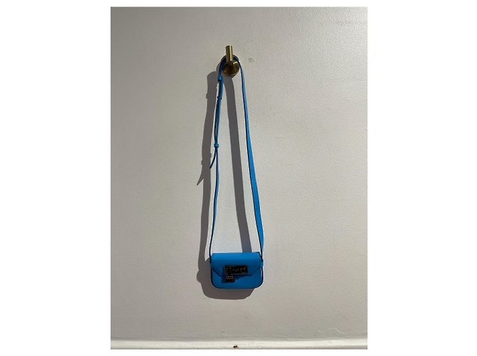 Autre Marque Mini borsa Christian Dior in pelle blu turchese - vista 3