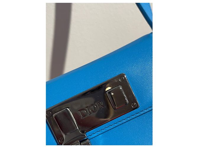 Autre Marque Mini borsa Christian Dior in pelle blu turchese - vista 4