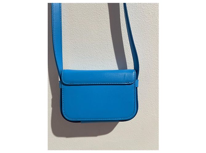 Autre Marque Mini borsa Christian Dior in pelle blu turchese - vista 6