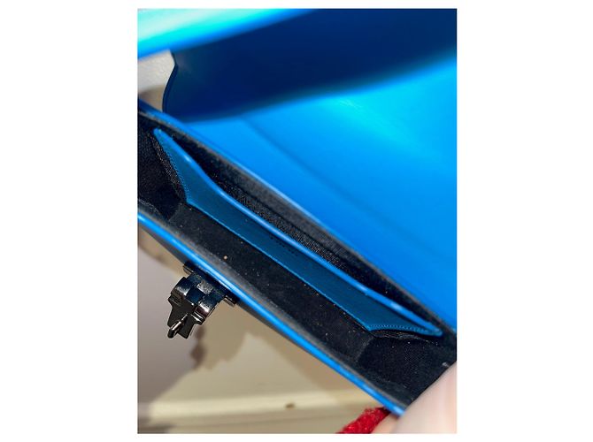 Autre Marque Mini borsa Christian Dior in pelle blu turchese - vista 8