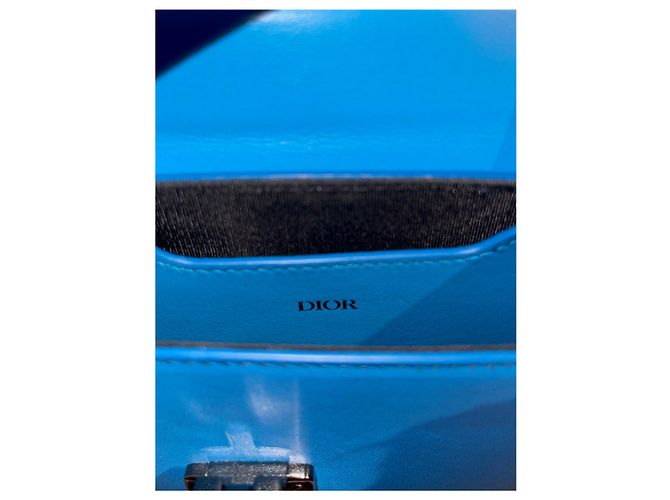 Autre Marque Mini borsa Christian Dior in pelle blu turchese - vista 9