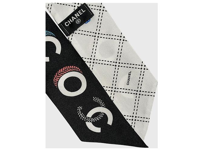 Lenço slim Chanel COCO preto - vista 4