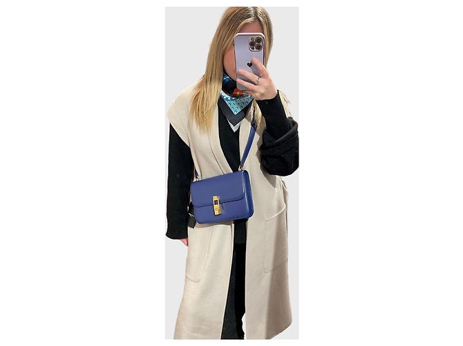 Autre Marque Borsa Saint Laurent Carré Satchel Blu - vista 2