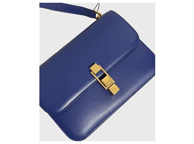 Autre Marque Borsa Saint Laurent Carré Satchel Blu - vista 3