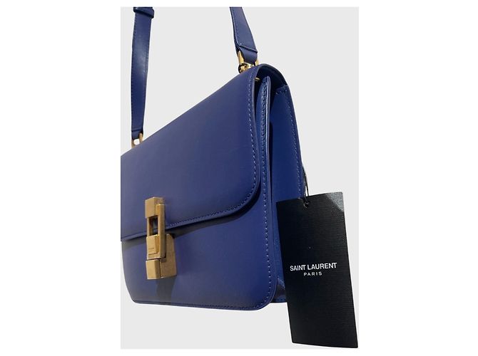 Autre Marque Borsa Saint Laurent Carré Satchel Blu - vista 4