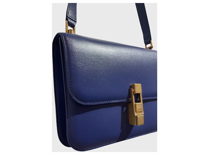 Autre Marque Borsa Saint Laurent Carré Satchel Blu - vista 5