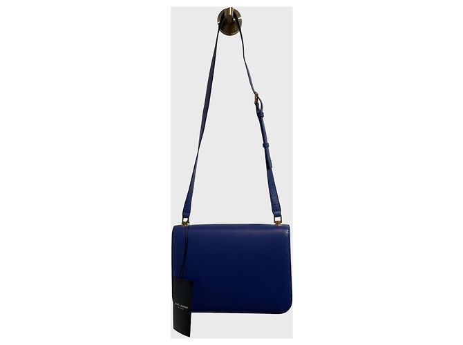 Autre Marque Borsa Saint Laurent Carré Satchel Blu - vista 6