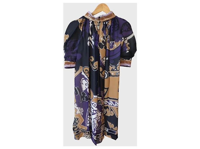 Vestido Leonard de seda estampado roxo - vista 4