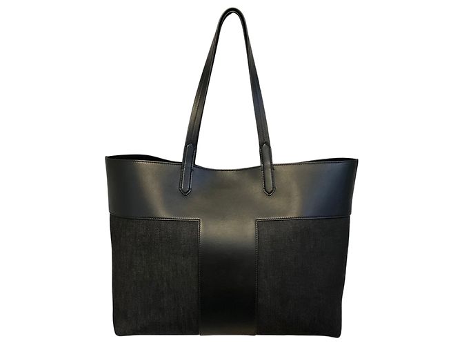 Tom Ford Borsa tote Tod's con doppio manico in denim nero e pelle - vista 3