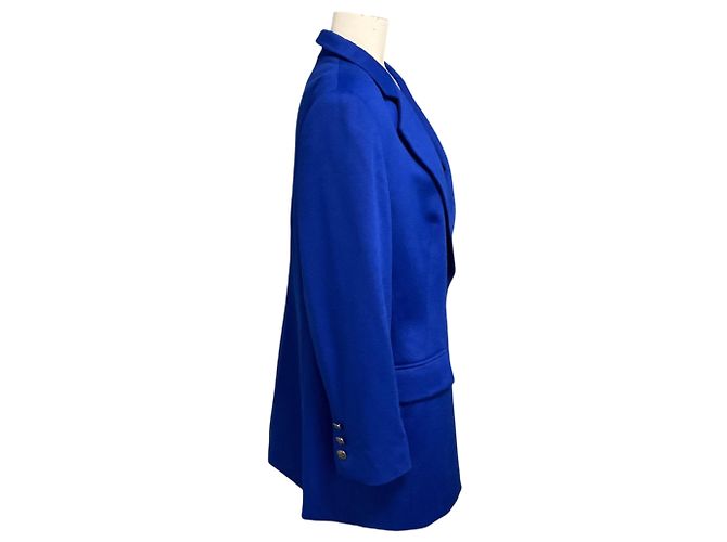 Blazer Escada de angora azul cobalto de dos botones - vista 2