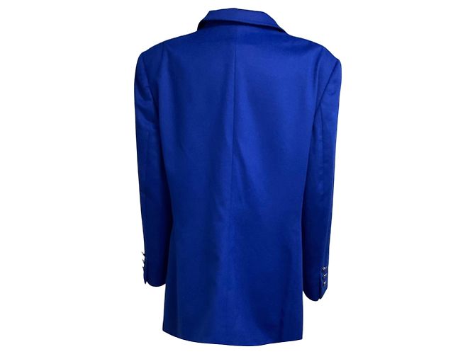 Blazer Escada de angora azul cobalto de dos botones - vista 3