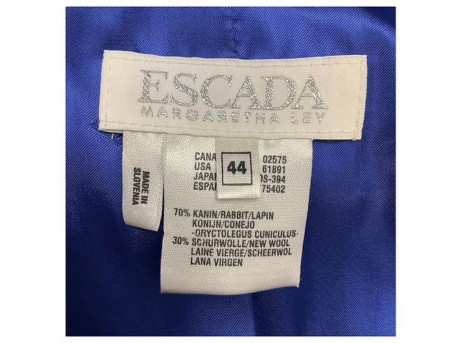 Blazer Escada de angora azul cobalto de dos botones - vista 4
