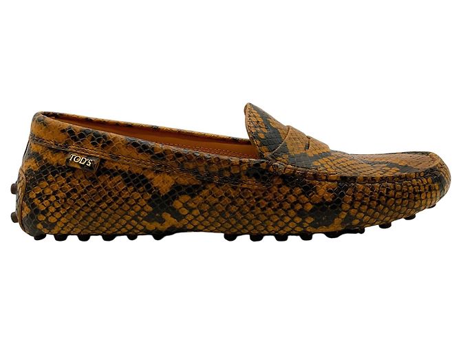 Mocassini da guida Gommino Tod's in stampa serpente marrone - vista 2