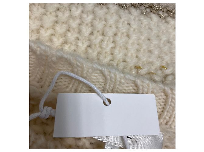 Autre Marque Pull à rayures multi-textures crème Frame Beige - vue 5