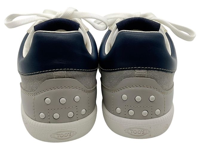 Sneakers Tod's in camoscio grigio / pelle blu navy Tabs - vista 5