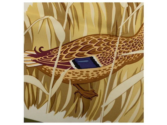 Foulard di seta Hermès Cols Verts Marrone 90 - vista 5