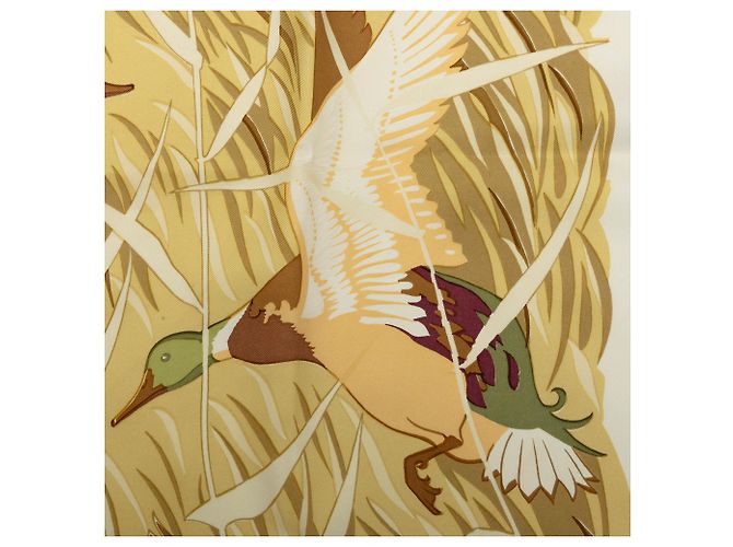 Foulard di seta Hermès Cols Verts Marrone 90 - vista 6