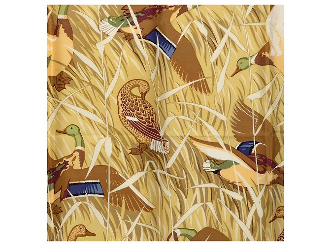 Foulard di seta Hermès Cols Verts Marrone 90 - vista 7