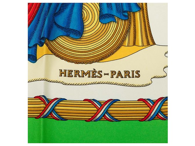 Foulard di seta Hermès Green Republique Francaise Liberte Egalite Fraternite 1789 90 Scarves Verde - vista 3