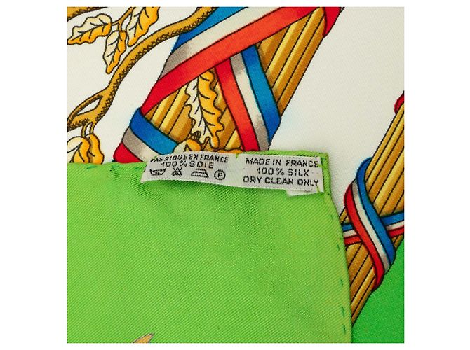 Foulard di seta Hermès Green Republique Francaise Liberte Egalite Fraternite 1789 90 Scarves Verde - vista 5
