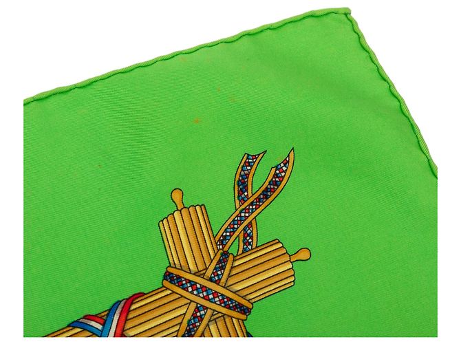Foulard di seta Hermès Green Republique Francaise Liberte Egalite Fraternite 1789 90 Scarves Verde - vista 8