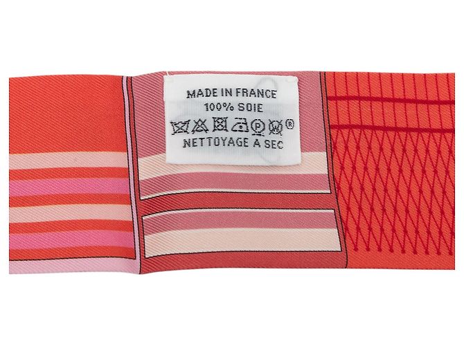 Twilly in seta Hermès Couvertures Nouvelles Rosa - vista 3