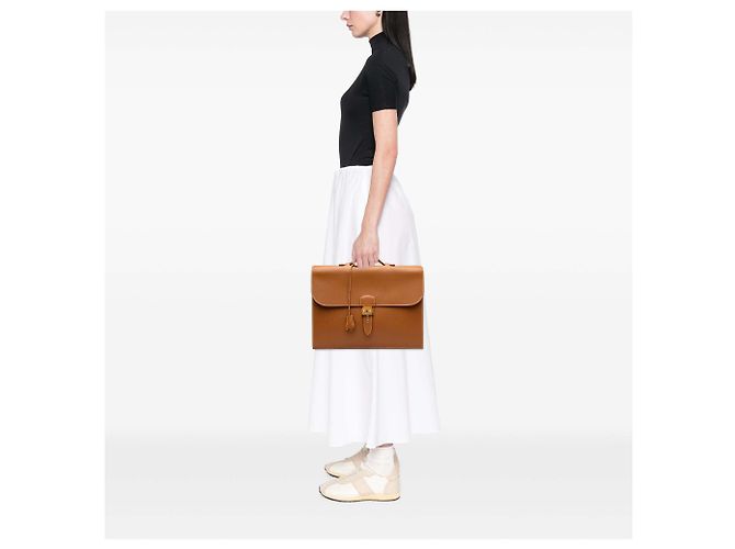 Borsa da Lavoro Hermès Courchevel Sac a Depeches 38 Marrone - vista 6