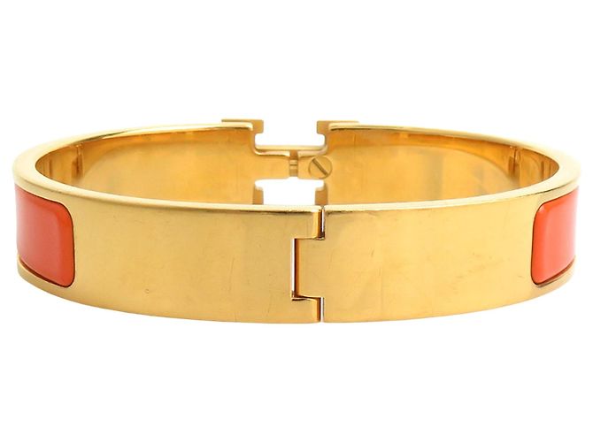 Bracciale Clic H PM stretto in smalto dorato Hermès D'oro - vista 3