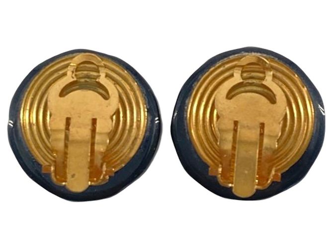 Orecchini a clip Chanel CC in resina nera e placcati oro Nero - vista 3