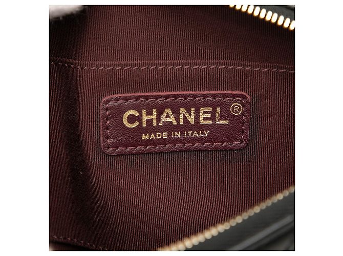 Borsa Camera Chanel nera in vitello trapuntato e grosgrain con bottoni e doppia zip Nero - vista 5