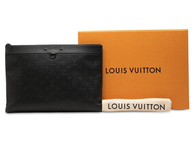 Borsa a pochette clutch Louis Vuitton Monogram Shadow Discovery nera Nero - vista 7