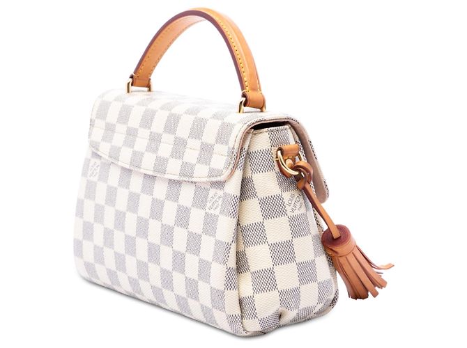 Borsa Louis Vuitton Damier Azur Croisette bianca Bianco - vista 2
