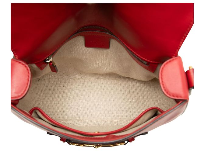 Borsa a tracolla Gucci Lady Web Medium in pelle di vitello rossa Rosso - vista 4