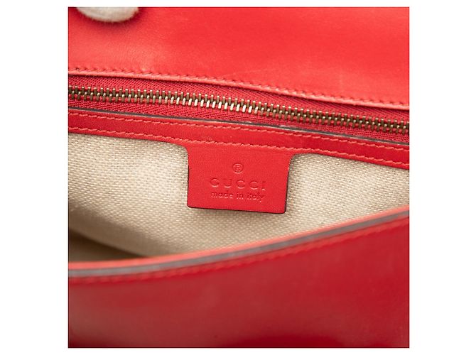 Borsa a tracolla Gucci Lady Web Medium in pelle di vitello rossa Rosso - vista 5