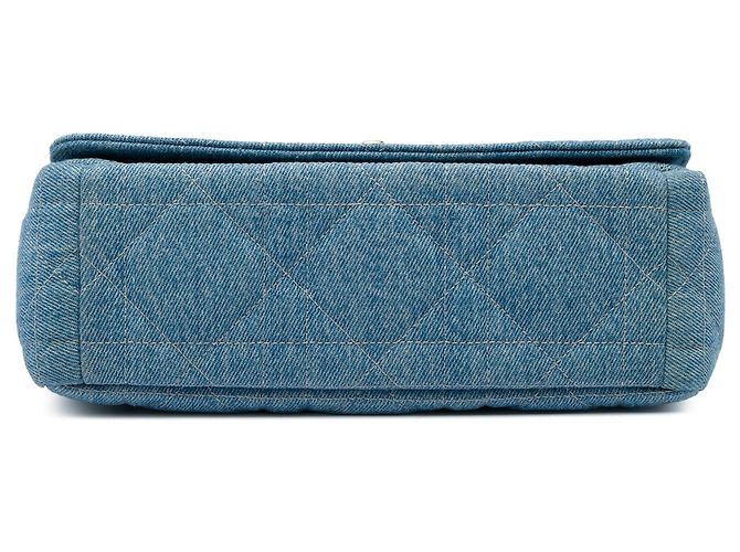 Autre Marque Borsa Dior Caro Medium in denim tie-dye blu Macrocannage - vista 3