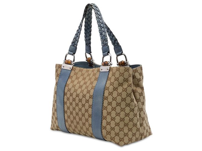 Gucci Medium GG Canvas Bamboo Libeccio Tote Beige - Ansicht 2