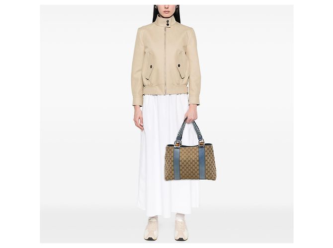 Gucci Medium GG Canvas Bamboo Libeccio Tote Beige - Ansicht 6