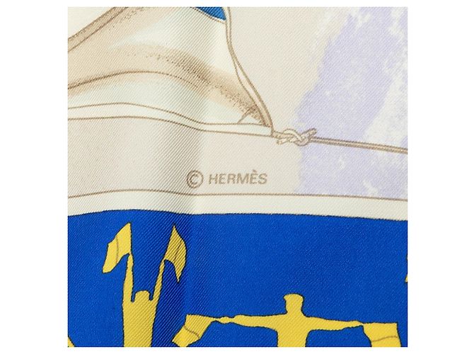 Hermès En Course Seidentuch Blau 90 - Ansicht 6