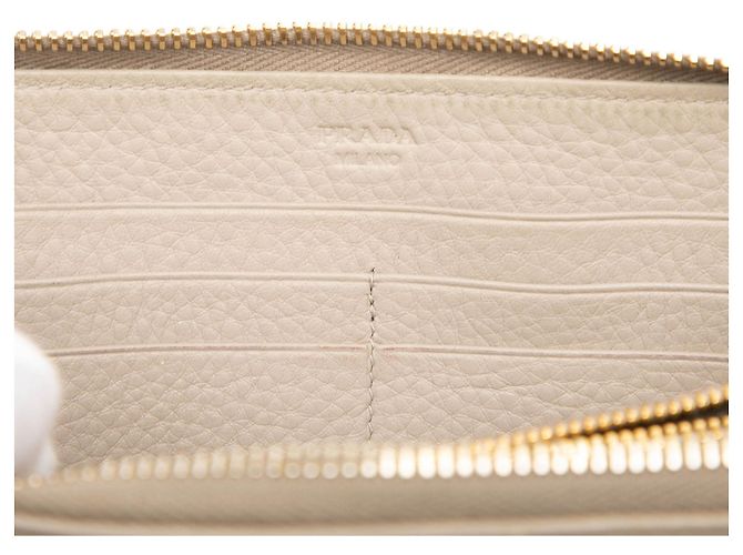 Prada Vitello Daino Long Wallet beige mit Rundum-Reißverschluss - Ansicht 5