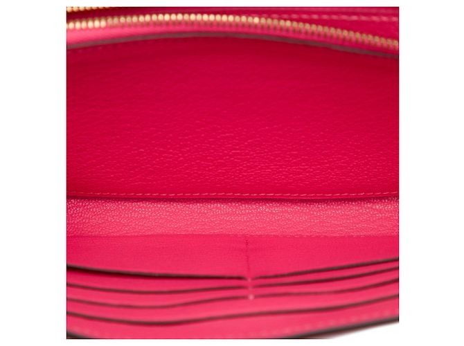 Cartera larga Hermès Kelly en Chevre Mysore rosa - vista 4