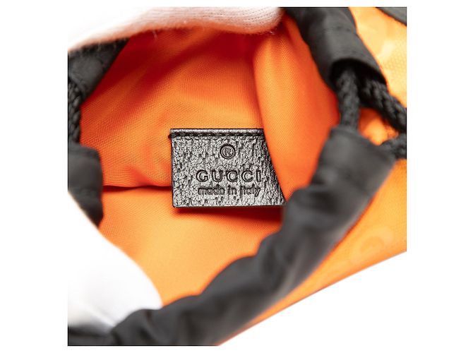 Orange Gucci GG Nylon Off The Grid Drawstring Backpack - view 5