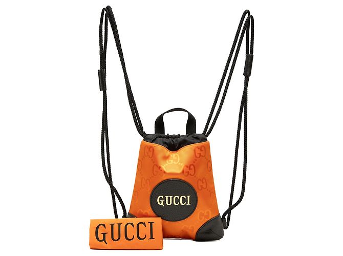 Orange Gucci GG Nylon Off The Grid Drawstring Backpack - view 7
