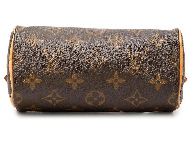 Borsa Louis Vuitton Monogram Nano Speedy Bandouliere Marrone - vista 3