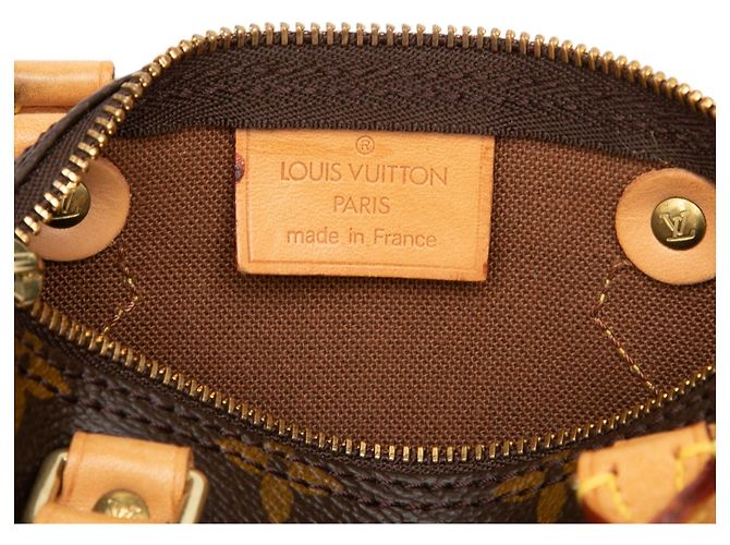 Borsa Louis Vuitton Monogram Nano Speedy Bandouliere Marrone - vista 5