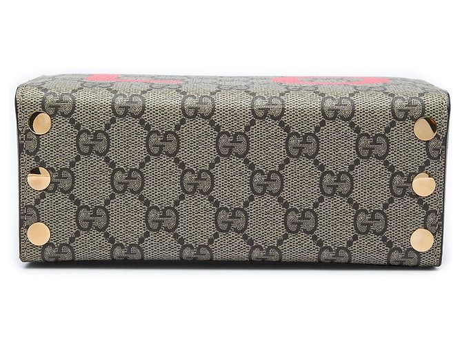 Borsa a tracolla Gucci Mini GG Supreme Love Trunk Beige - vista 3