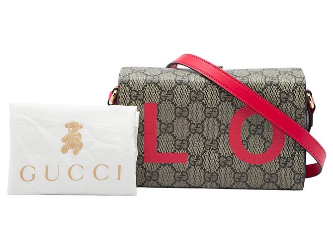 Borsa a tracolla Gucci Mini GG Supreme Love Trunk Beige - vista 6