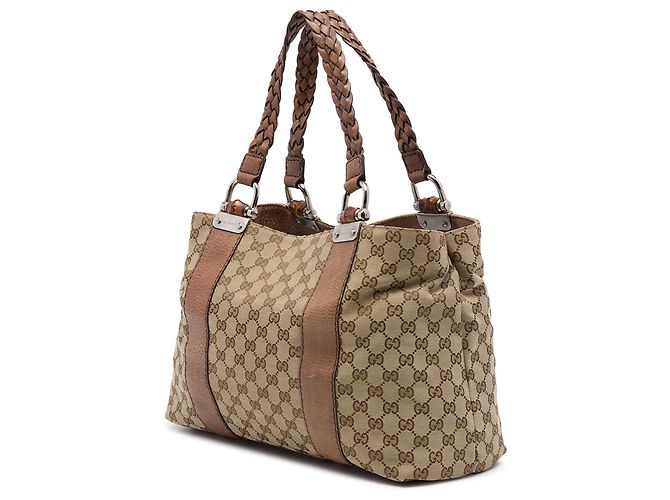 Gucci Medium GG Canvas Bamboo Libeccio Tote Beige - Ansicht 2