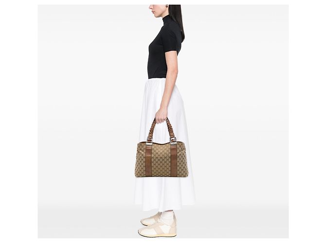 Gucci Medium GG Canvas Bamboo Libeccio Tote Beige - Ansicht 6