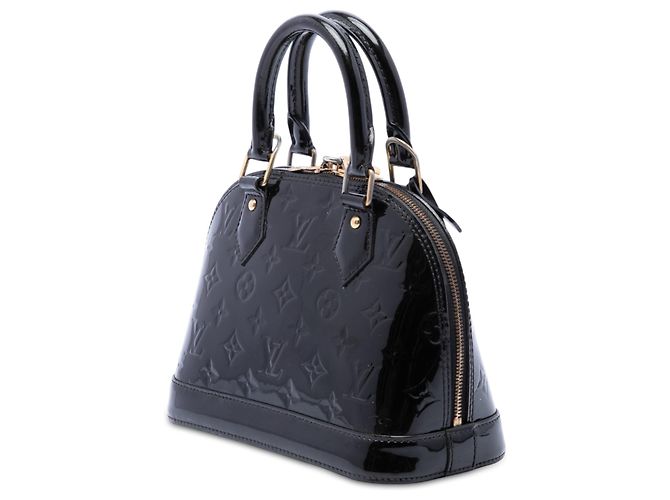 Borsa Satchel Louis Vuitton Monogram Vernis Alma BB Nera Nero - vista 2