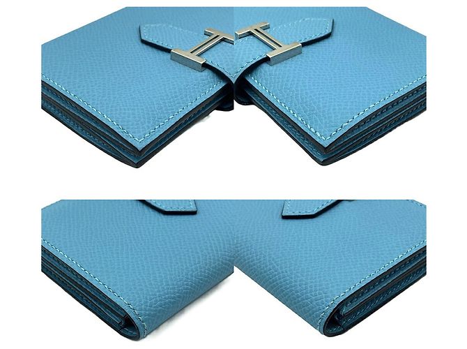 Hermès Hermes Bearn Card Case in Blue Epsom Leather - view 3